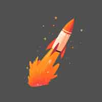 PSD gratuito ilustración de dibujos animados explosión de cohete