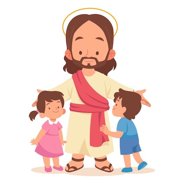Ilustración de dibujos animados de Jesucristo