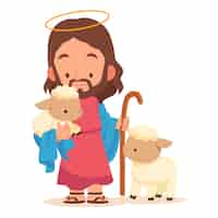 PSD gratuito ilustración de dibujos animados de jesucristo