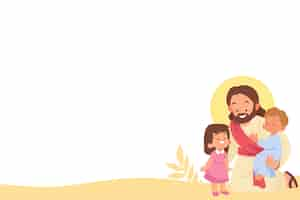 PSD gratuito ilustración de dibujos animados de jesucristo