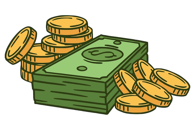 Ilustración de dinero aislada