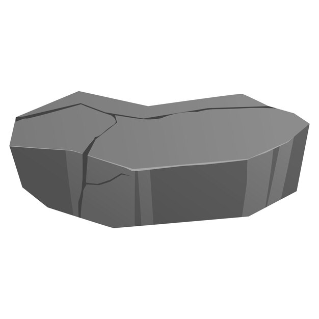 Ilustración de diseño de roca plana aislada