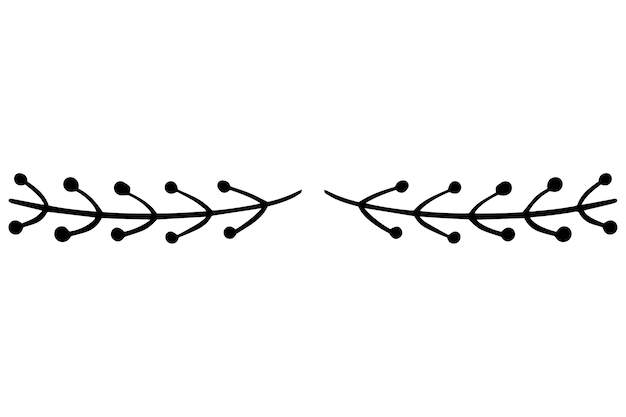 Ilustración del divisor de ornamento dibujado a mano