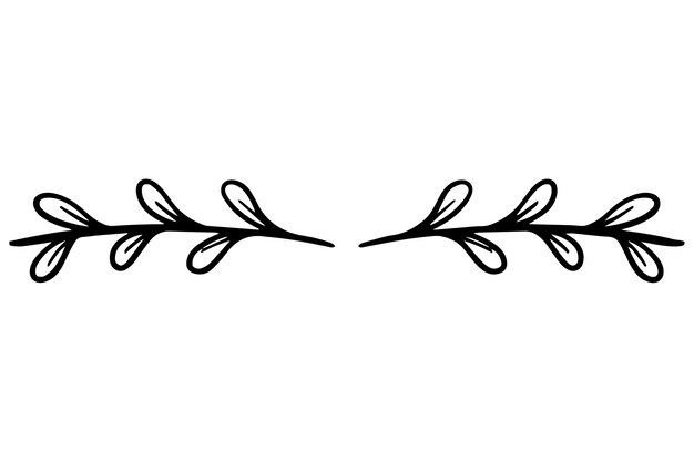 Ilustración del divisor de ornamento dibujado a mano