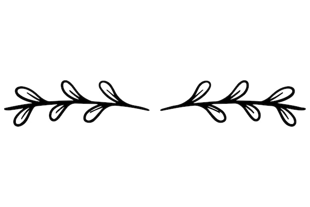 Ilustración del divisor de ornamento dibujado a mano