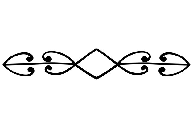 Ilustración del divisor de ornamento dibujado a mano