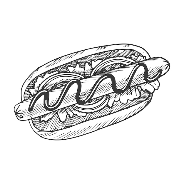 Ilustración del esquema de la comida estadounidense