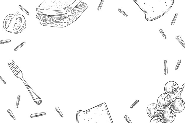 Ilustración del esquema de la comida estadounidense
