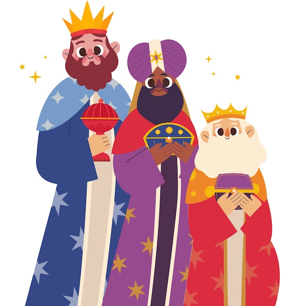 Ilustración de estilo lindo de la Epifanía