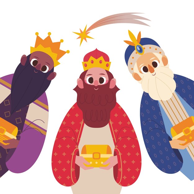 Ilustración de estilo lindo de la Epifanía