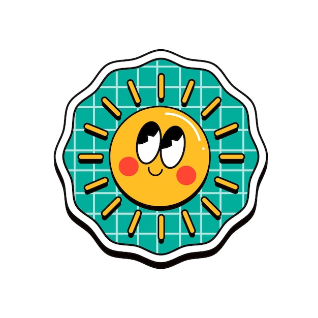 Ilustración de etiqueta de dibujos animados retro