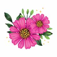 PSD gratuito ilustración de flores de acuarela