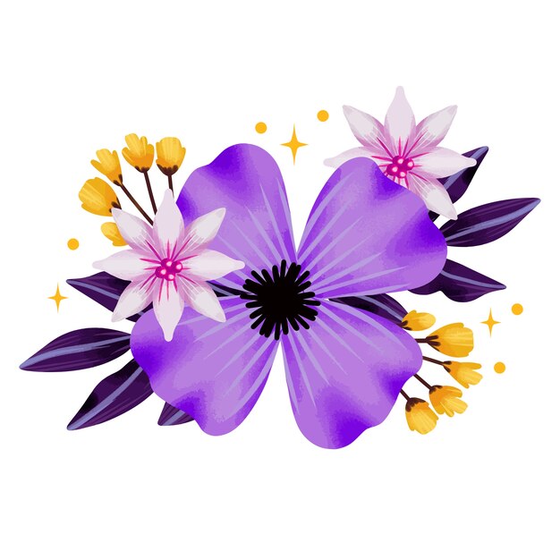 Ilustración de flores de acuarela