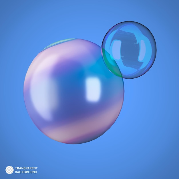 Ilustración de forma de esfera de vidrio holográfico 3D