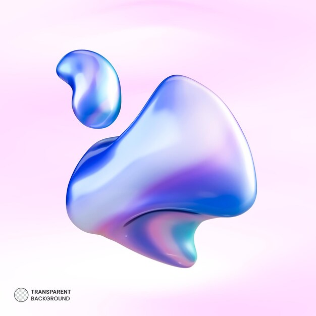 Ilustración de forma de fluido holográfico 3D