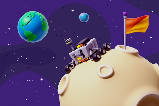 Ilustración de galaxias en 3D
