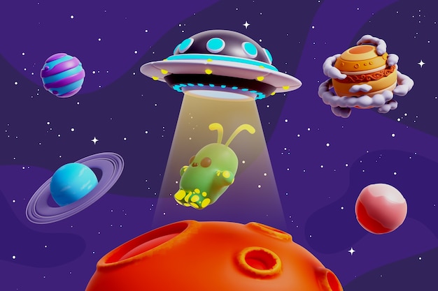 PSD gratuito ilustración de galaxias en 3d