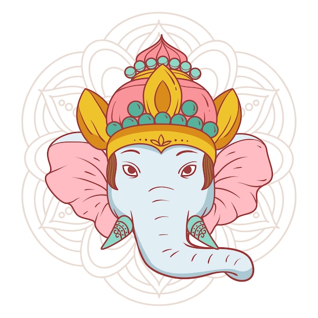 PSD gratuito ilustración de ganesh dibujada a mano