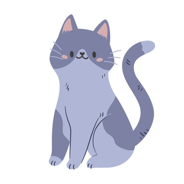 Ilustración del gato Kawaii