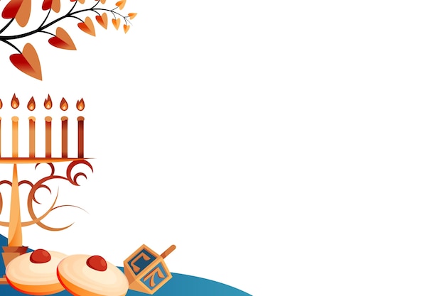 Ilustración de Hanukkah con menorá