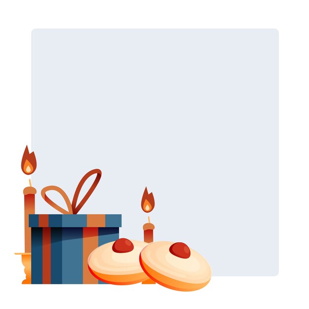 Ilustración de Hanukkah con presente