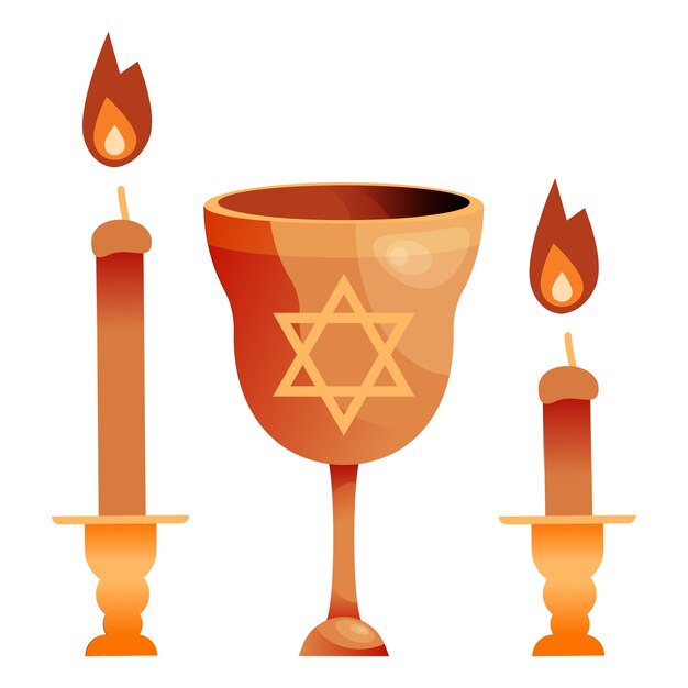 Ilustración de Hanukkah con velas
