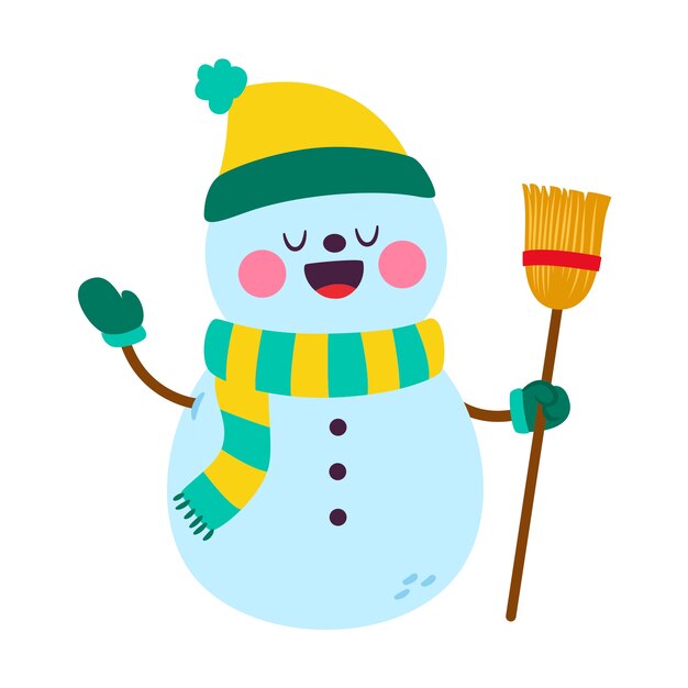 Ilustración del hombre de nieve de Navidad