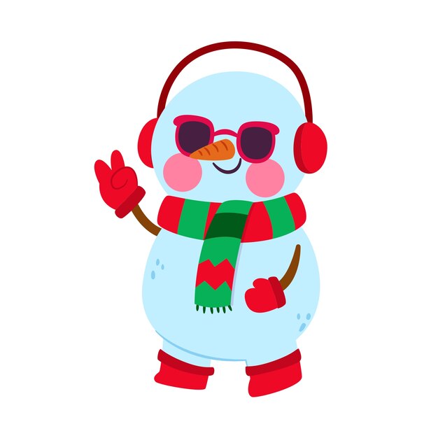 Ilustración del hombre de nieve de Navidad
