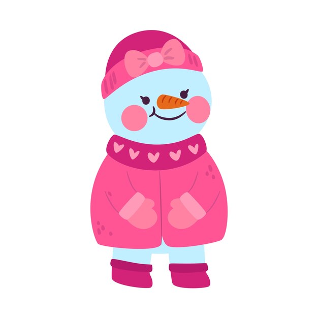 Ilustración del hombre de nieve de Navidad