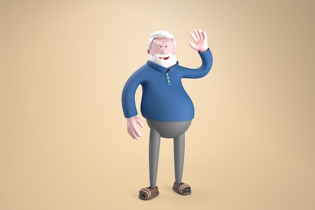 Ilustración de hombres de dibujos animados 3d