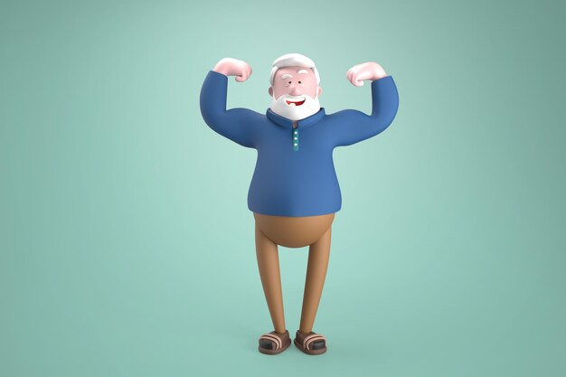 Ilustración de hombres de dibujos animados 3d