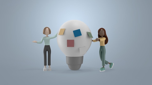 Ilustración de hombres de dibujos animados 3d