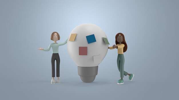 Ilustración de hombres de dibujos animados 3d