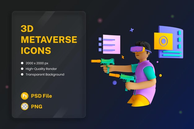 Ilustración de icono 3D Gafas de realidad virtual VR Juegos