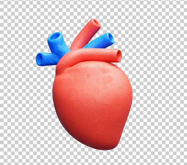 Ilustración del icono del corazón y los órganos humanos en 3D