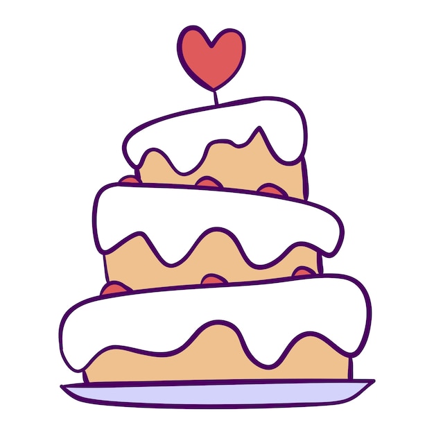 Ilustración del icono de cumpleaños dibujada a mano