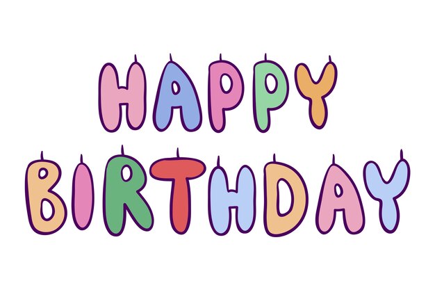 Ilustración del icono de cumpleaños dibujada a mano