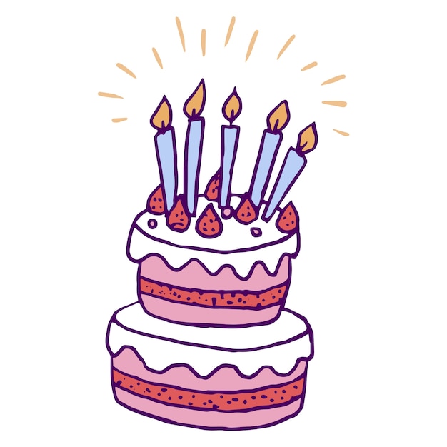 Ilustración del icono de cumpleaños dibujada a mano