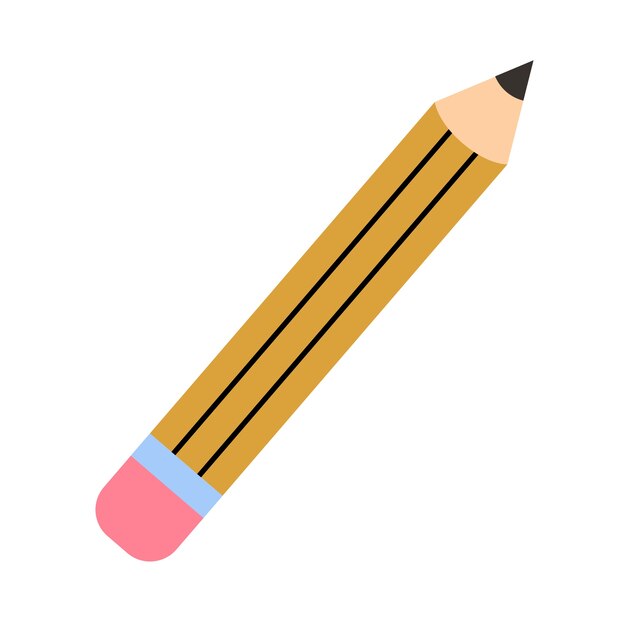 Ilustración de lápiz con diseño plano