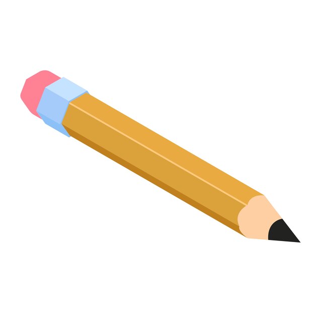Ilustración de lápiz con diseño plano