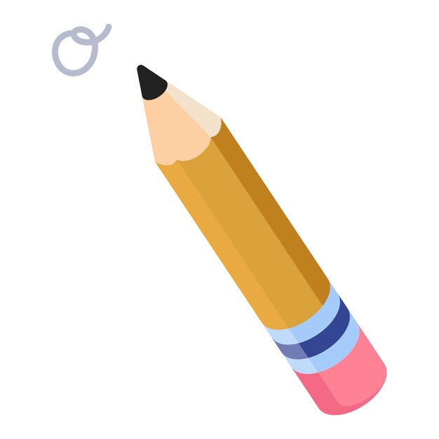 Ilustración en lápiz de diseño plano