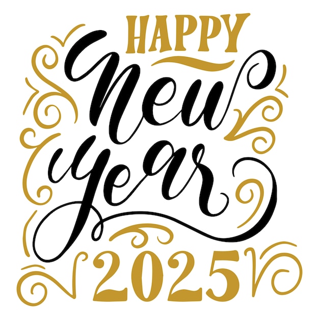 Ilustración de letras de año nuevo aislada
