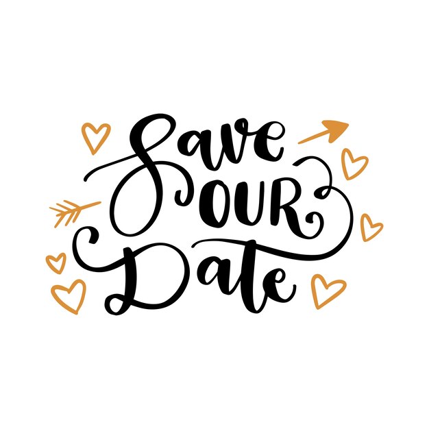 Ilustración de las letras de la boda