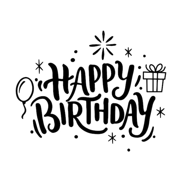 Ilustración de letras de feliz cumpleaños