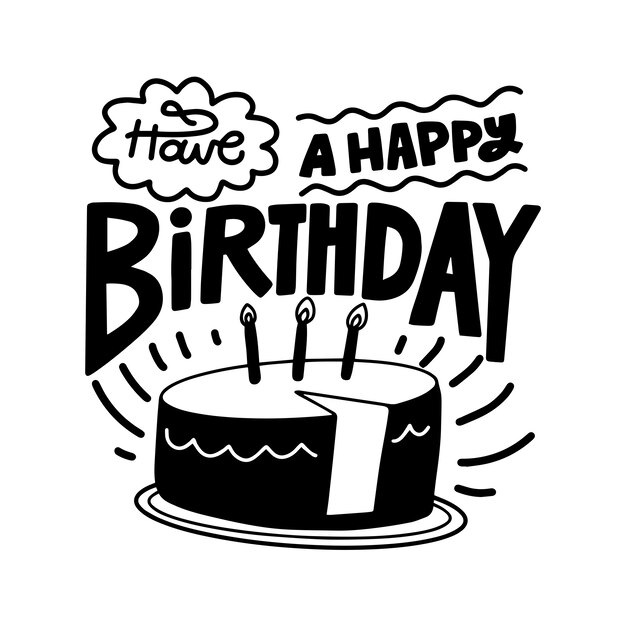 Ilustración de letras de feliz cumpleaños
