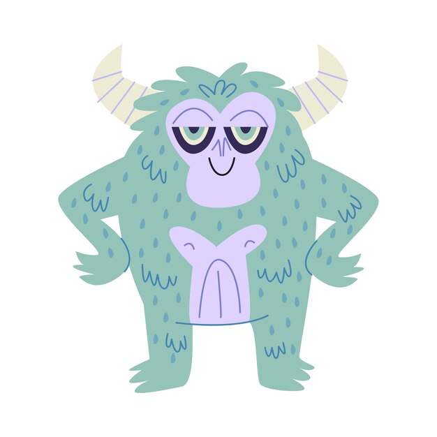 Ilustración lindo monstruo