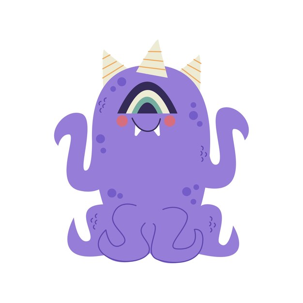 Ilustración lindo monstruo