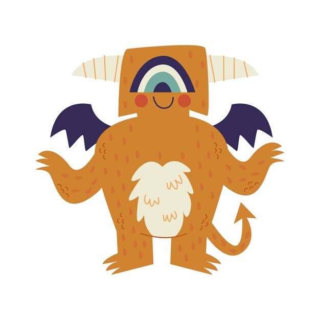 Ilustración lindo monstruo