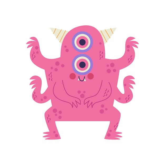 Ilustración lindo monstruo