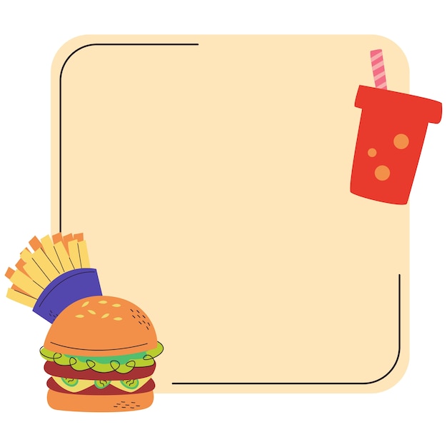 Ilustración del marco de comida rápida